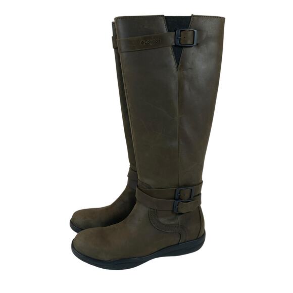 Columbia Jessa Tall Leather Waterproof Boots Women's Size 7 - Picture 1 of 11